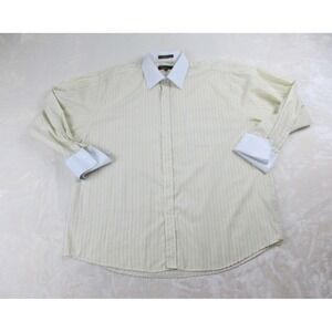 Kani‎ Gold Shirt Mens Extra Large Yellow Striped Button Up Long Sleeve